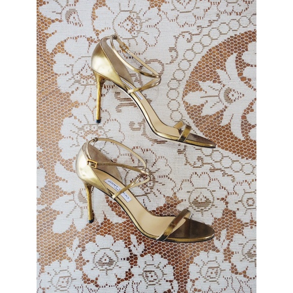 Jimmy Choo Gold Strappy Sandals sz 41 - NWD - Picture 3 of 8
